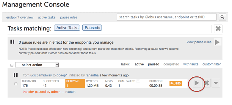 Figure 3: Resume Task