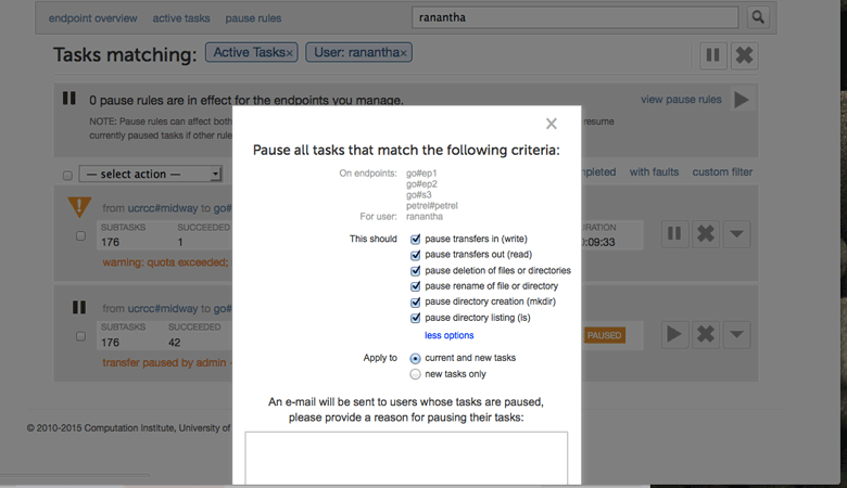 Figure 5: Selection Refinement Options