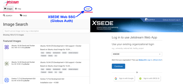 Jetstream XSEDE UI with Globus Auth