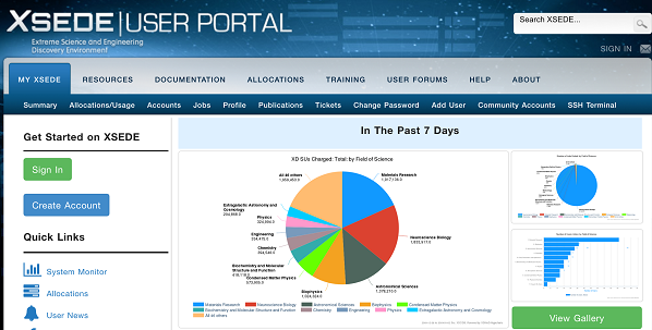 XSEDE user portal