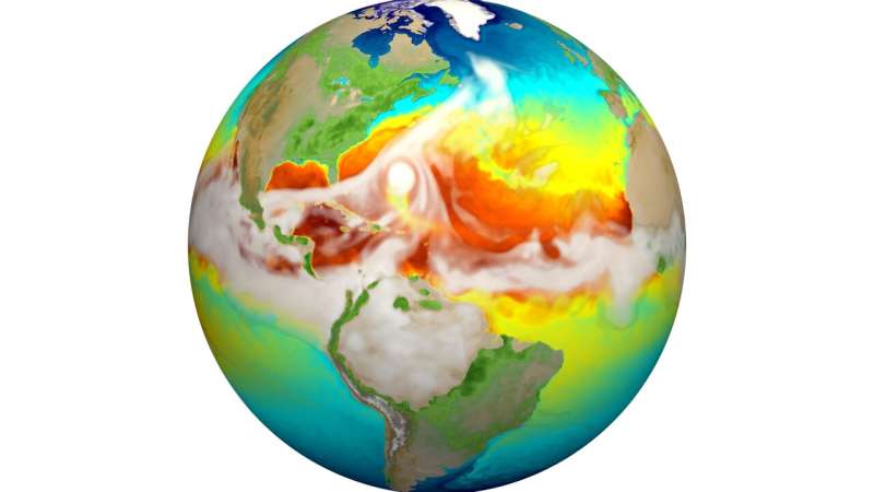 A simulation of the planet from the DOE Energy Exascale Earth System Model picture of the earth for climate projections