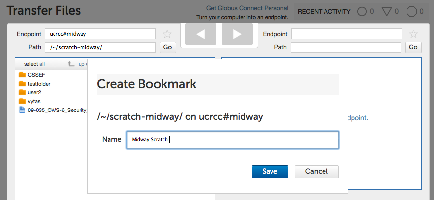 Endpoint bookmark